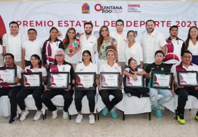 Entregan Mara Lezama y Eric Arcila el Premio Estatal del Deporte 2023