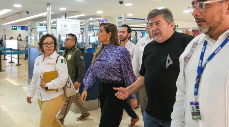 Autoridades recorren el Aeropuerto Internacional de Cancún para eficientar su operación
