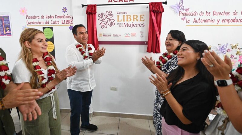 Eduardo Ramírez inaugura Centro LIBRE en Acala para proteger y empoderar a las mujeres