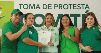Ruth González Silva toma protesta a comités municipales del PVEM en El Naranjo y Tamasopo