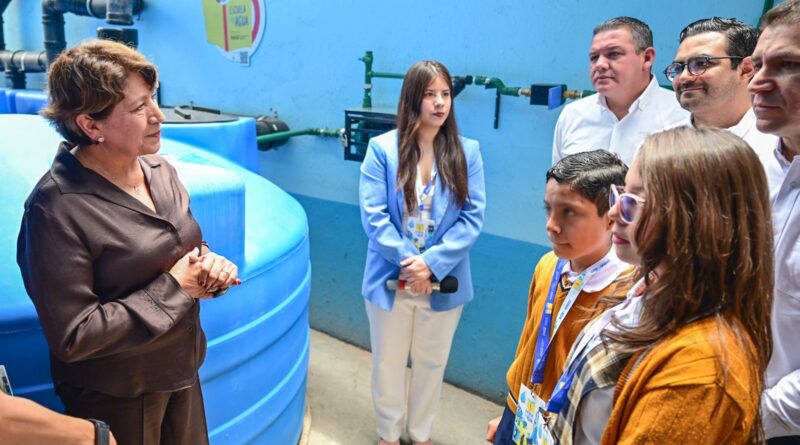 Gobernadora Delfina Gómez, Fundación Coca-Cola y Conagua celebran instalación en EdoMéx del sistema mil de captación pluvial del programa “Escuelas con Agua”