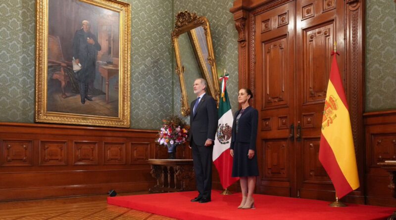 Presidenta Claudia Sheinbaum recibe en Palacio Nacional al Rey Felipe VI de España