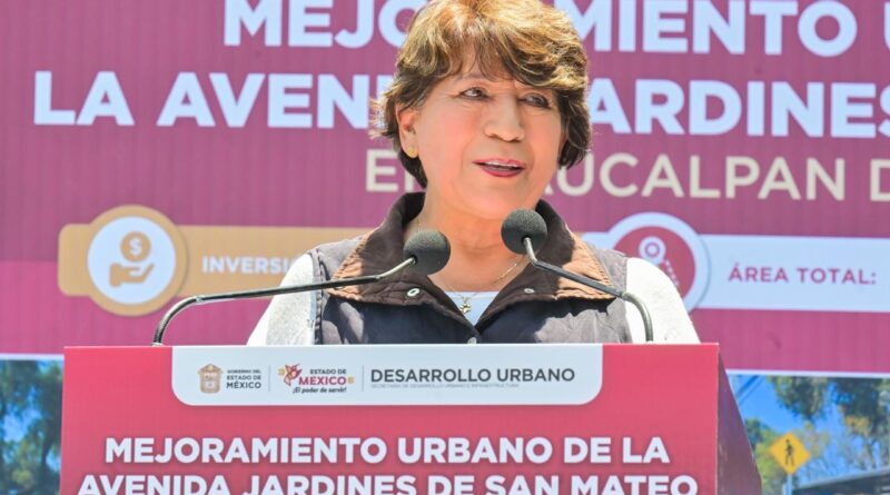 Entrega Gobernadora Delfina Gómez “Sendero Mexiquense” en avenida Jardines de San Mateo, Naucalpan, con inversión de 10.8 mdp