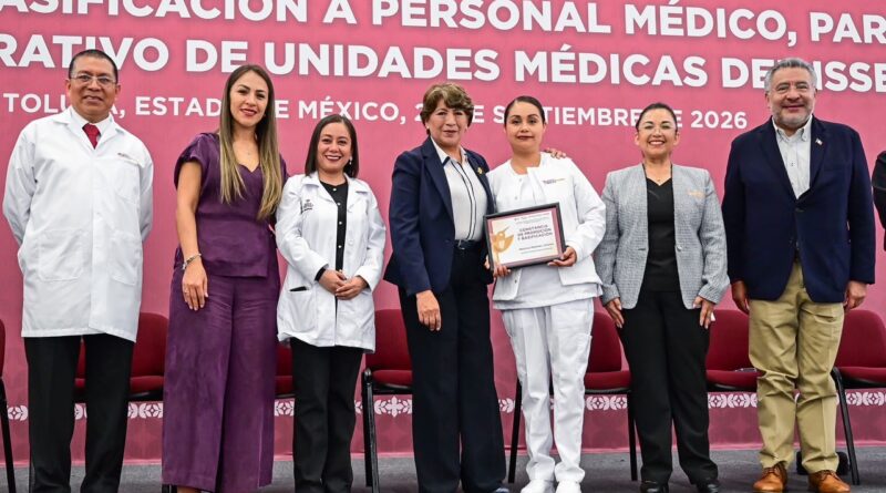Certeza laboral para quienes cuidan la salud: Gobierno de Delfina Gómez beneficia a más de 3 mil 800 personas trabajadoras del ISSEMYM